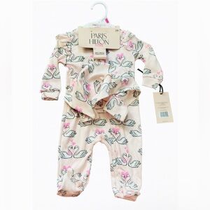 Paris Hilton NWT Ruffled Sleeper with Pacifier Lovey Set - HARD TO FIND